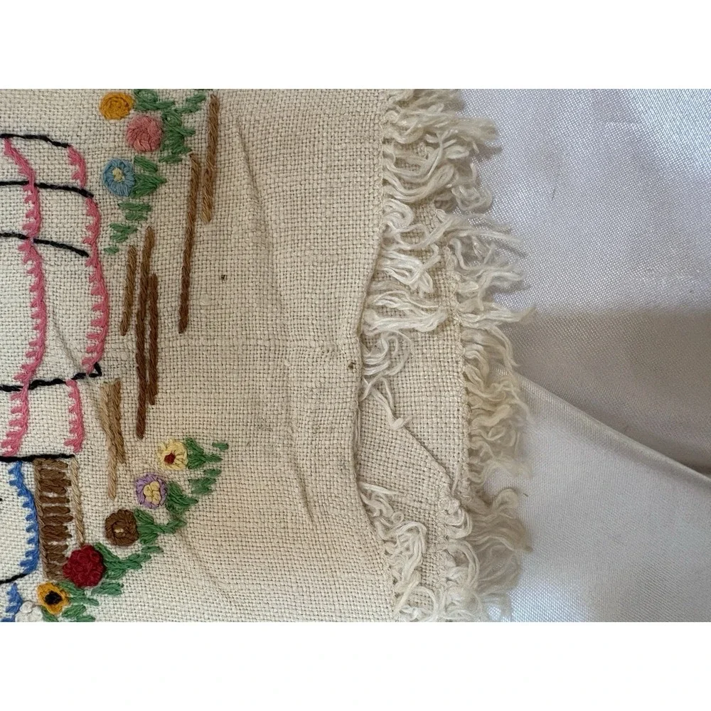 Vintage Handmade Embroidered Guest Tea Towel Southern Ladies Welcome Sign